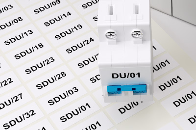 Наклейки для маркировки силовых автоматов в 2U из полиэстера для печати на лазерном принтере